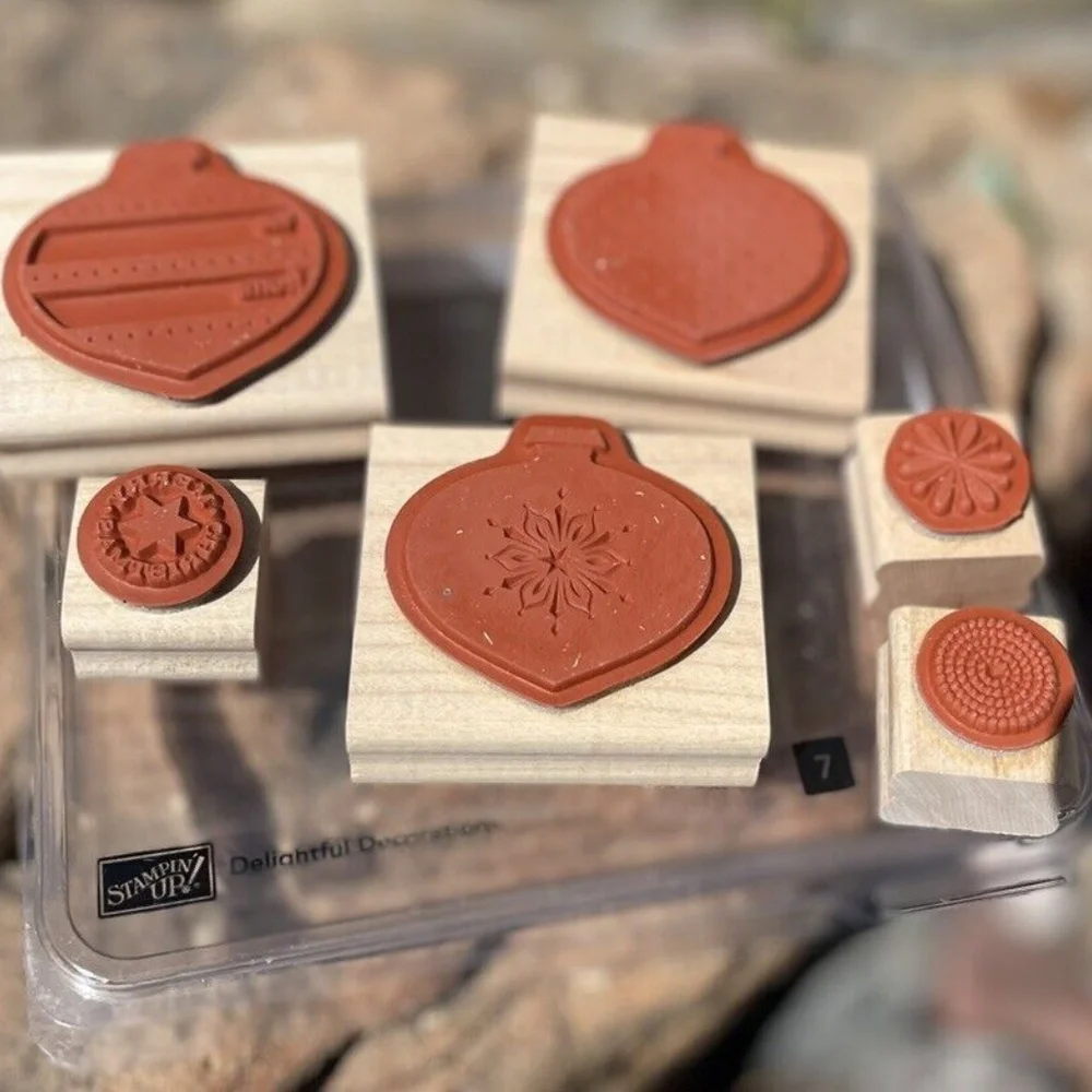 Stampin' Up Ink Stamp Set 6 Delightful Decorations Christmas Holiday